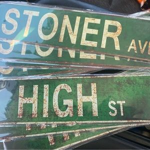 Metal sign for cave or bar